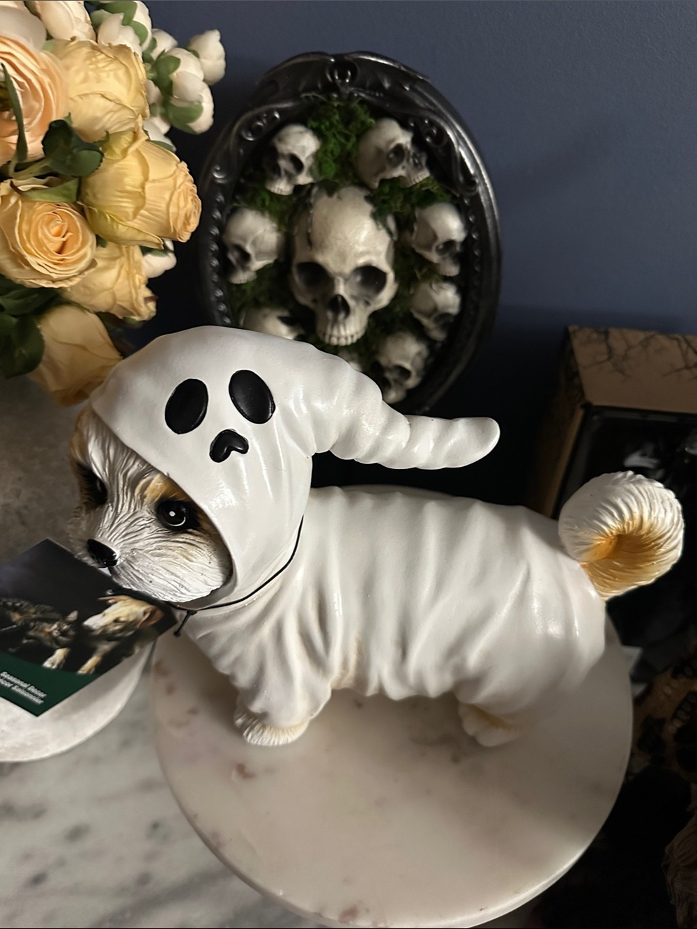 Halloween White Ghost Dog Costume Figurine - Pet Decor - Picture 3 of 3
